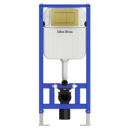 Инсталляция для унитаза Allen Brau Pneumatic 9.11105.20 с кнопкой 9.20A06.GB золото браш