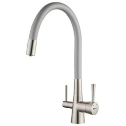 Смеситель для кухни Lemark Comfort LM3075BN-Silver никель