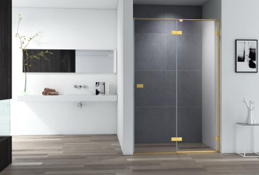Душевая дверь Cezares 196,8х140 Bellagio-B-12-140-C-BORO брашированное золото