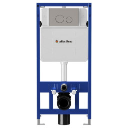 Инсталляция для унитаза Allen Brau Pneumatic 9.11100.20 с кнопкой 9.20A01.BN никель браш