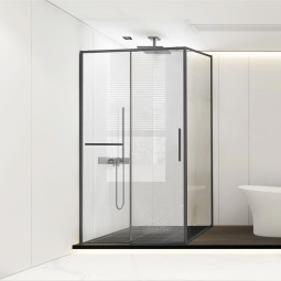 Душевой уголок Vincea Slim Soft 100х100 VSR-1SS1010CLGM вороненая сталь