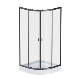 Душевой уголок Am.Pm X-Joy Twin Slide 90x90 черный прозрачный c поддоном