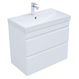 Тумба с раковиной Aquanet Слим 80 348181 белый сатин