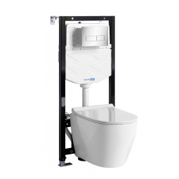 Унитаз с инсталляцией WasserKRAFT Aller 10TLT.010.ME.CH03.H002