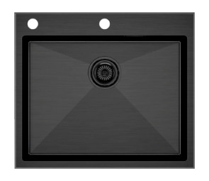 Кухонная мойка Paulmark Brim-Edge PM775951-GM вороненая сталь