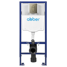 Инсталляция для унитаза Abber AC0108 с кнопкой AC0124BG золото брашированное