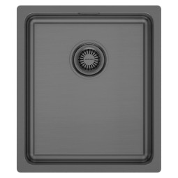 Кухонная мойка Paulmark Vista 38х44 PM904438-GM вороненая сталь