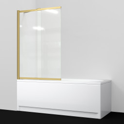 Шторка для ванны WasserKRAFT Schunter 140х100 82S02-100 Fixed золото