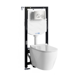 Унитаз с инсталляцией WasserKRAFT Aller 10TLT.010.ME.MB02.H002