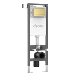 Инсталляция для унитаза Abber AC0110 с кнопкой AC0127MMG золото матовое
