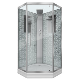 Душевая кабина Niagara Luxe 7717WBK серебро