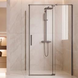 Душевой уголок Vincea Extenza 100х100 VSR-4EX901010CLGM вороненая сталь