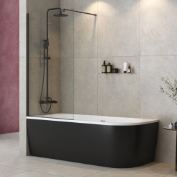 Шторка для ванны Cezares Liberta 155х80 LIBERTA-V-1-80/155-C-NERO черный