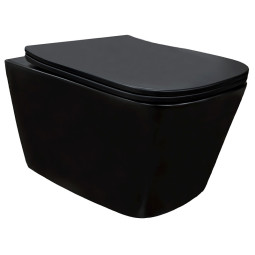 Подвесной унитаз Azario Cascad-black AZ-2303A-MB