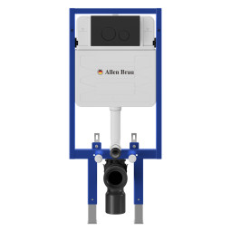 Инсталляция для унитаза Allen Brau Pneumatic Pro 9.11103.20 с кнопкой 9.20A01.31 черный матовый